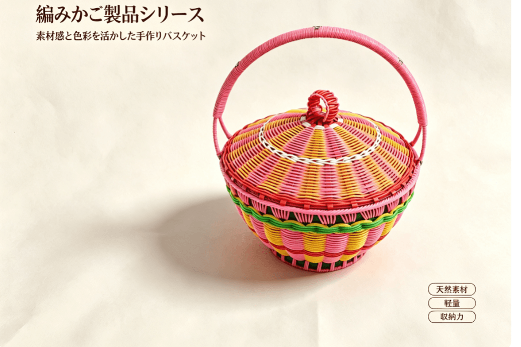 Bloom color lidded basket