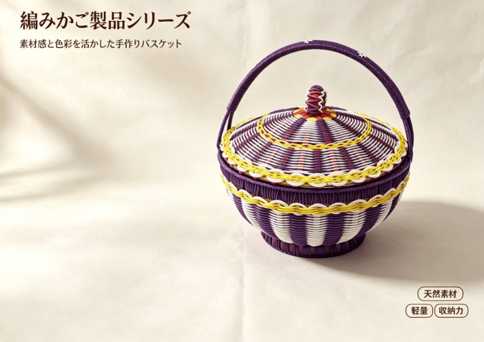 Violet lidded basket